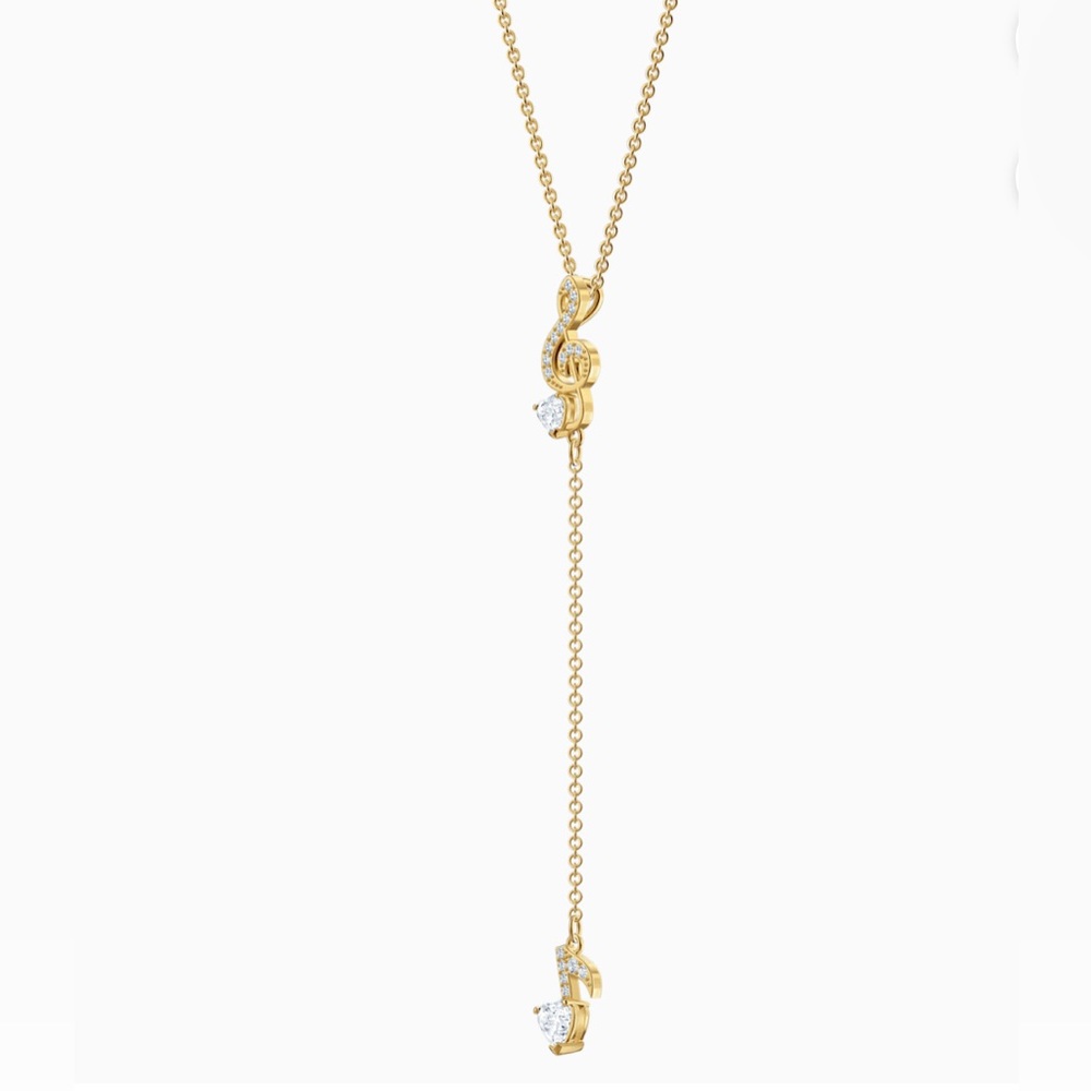 Swarovski PLEASANT Y NECKLACE,
Music Notes, Gold Tone #5497885